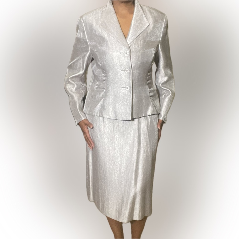 Kasper Women’s Skirt Set Silver Sz 14P